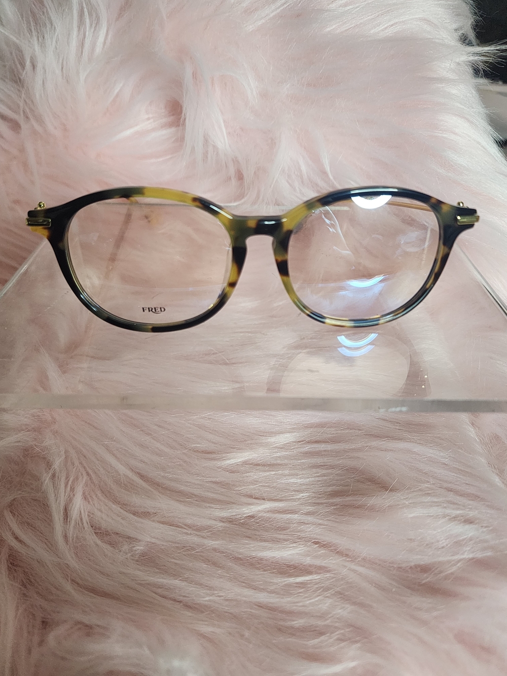 Fred Tortoiseshell Round Glasses - Olive/Black